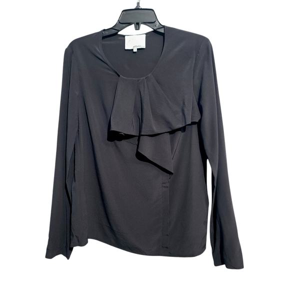 3.1 Phillip Lim Ruffle Front Silk Blend Top - Picture 1 of 4